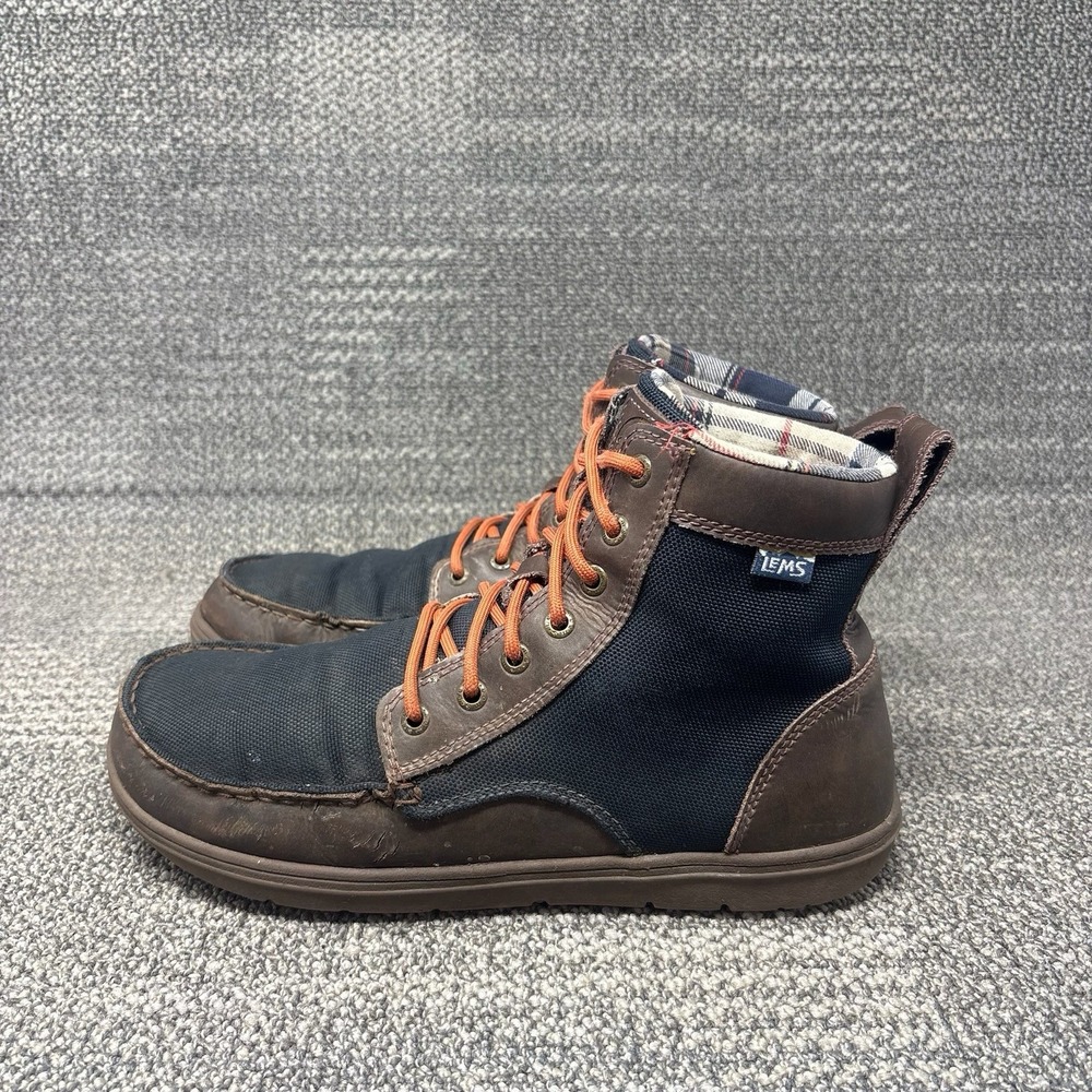 Lems Boulder Boots Navy Stout Zero Drop Wide Lightweight Hiking Size M 10.5 W 12 - Picture 2 of 8
